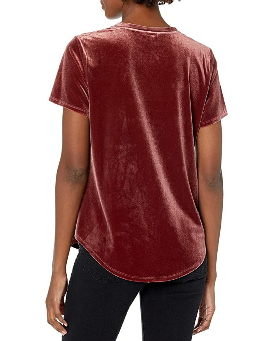 Clothing * | Shirts & Tops Nic+Zoe Women'S Easy Velvet Tee Sumac