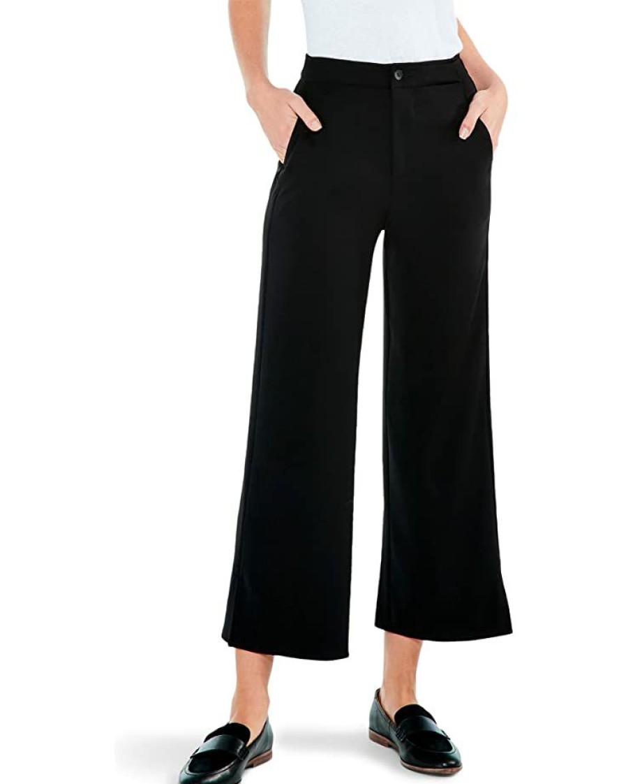 Clothing * | Nic+Zoe Evening Drape Wide Leg Pants Black Onyx