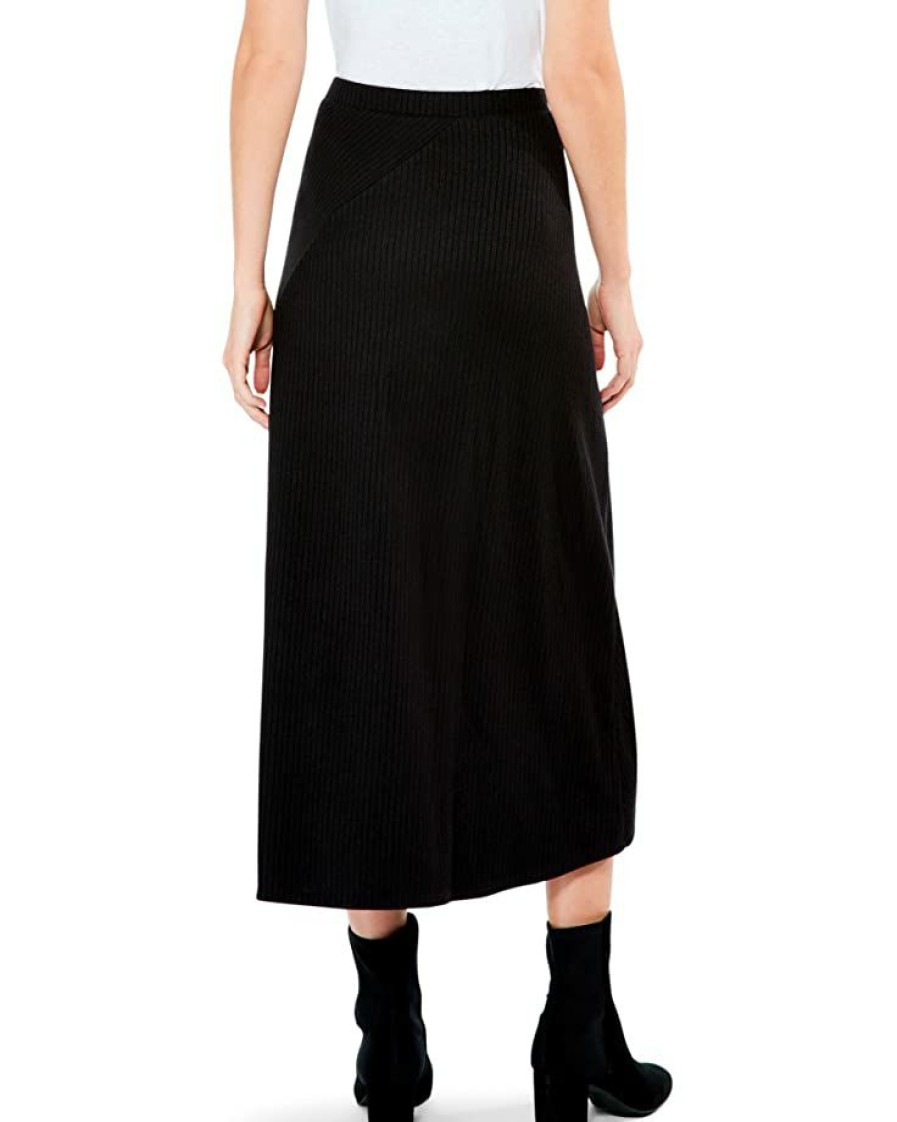 Clothing * | Nic+Zoe Skirts Cozy Rib Skirt Black Onyx