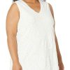 Clothing * | Shirts & Tops Nic+Zoe Women'S Make Waves Tank Milk White