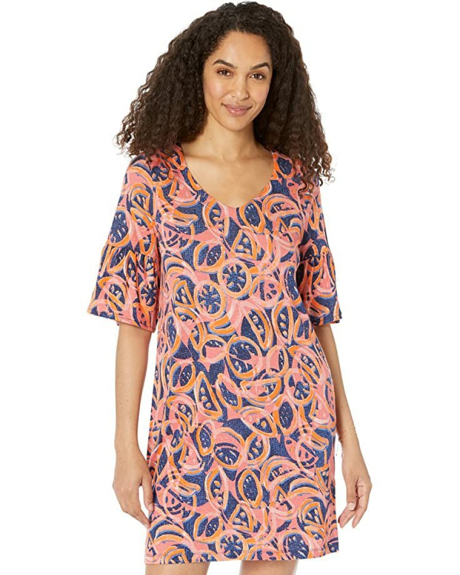 Clothing * | Nic+Zoe Dresses Fruit Toss Dress Orange Multi