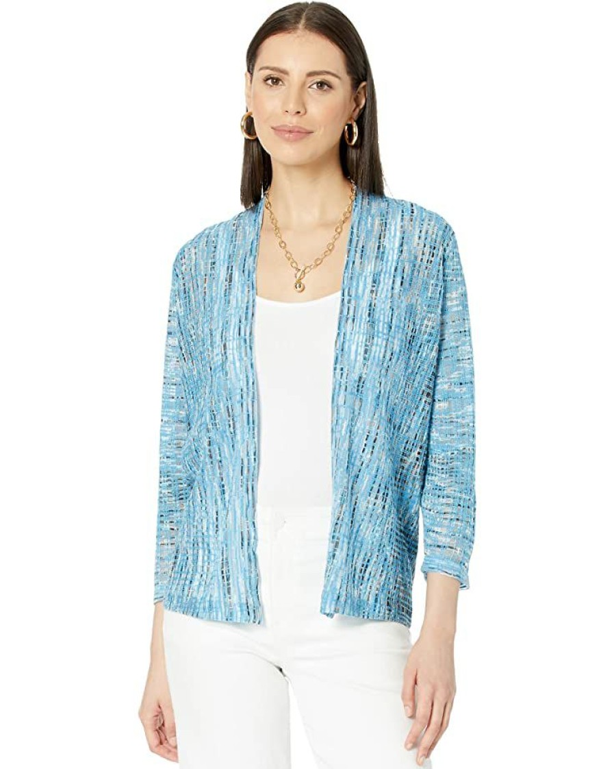 Clothing * | Nic+Zoe Sweaters Melody Cardigan Blue Multi