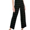 Clothing * | Nic+Zoe Petite Etched Plaid Wide Leg Pants Black Multi