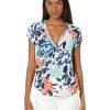 Clothing * | Nic+Zoe Shirts & Tops Petite Tropical Patchwork Top Unknown Color