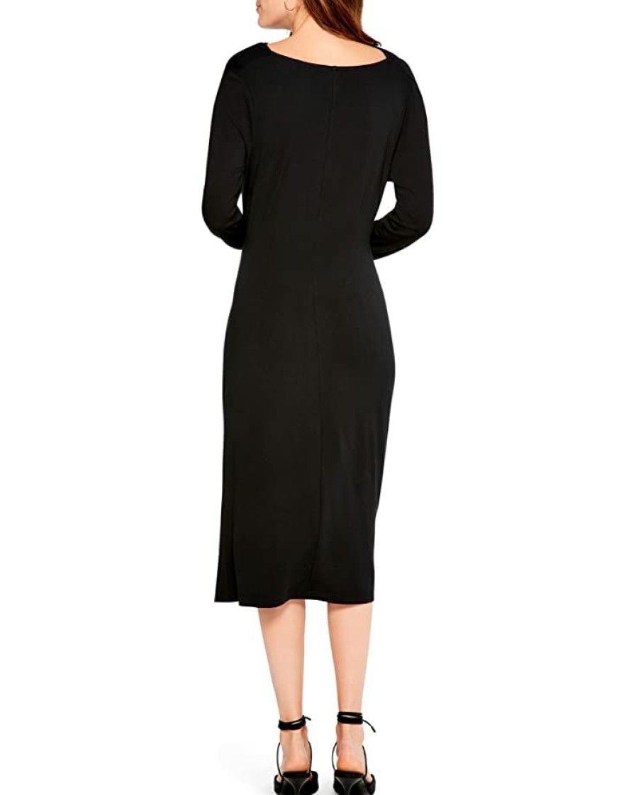 Clothing * | Nic+Zoe Dresses Draped Eaze Dress Black Onyx