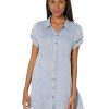 Clothing * | Nic+Zoe Dresses Petite Drifty Linen Shirtdress Indigo Mix