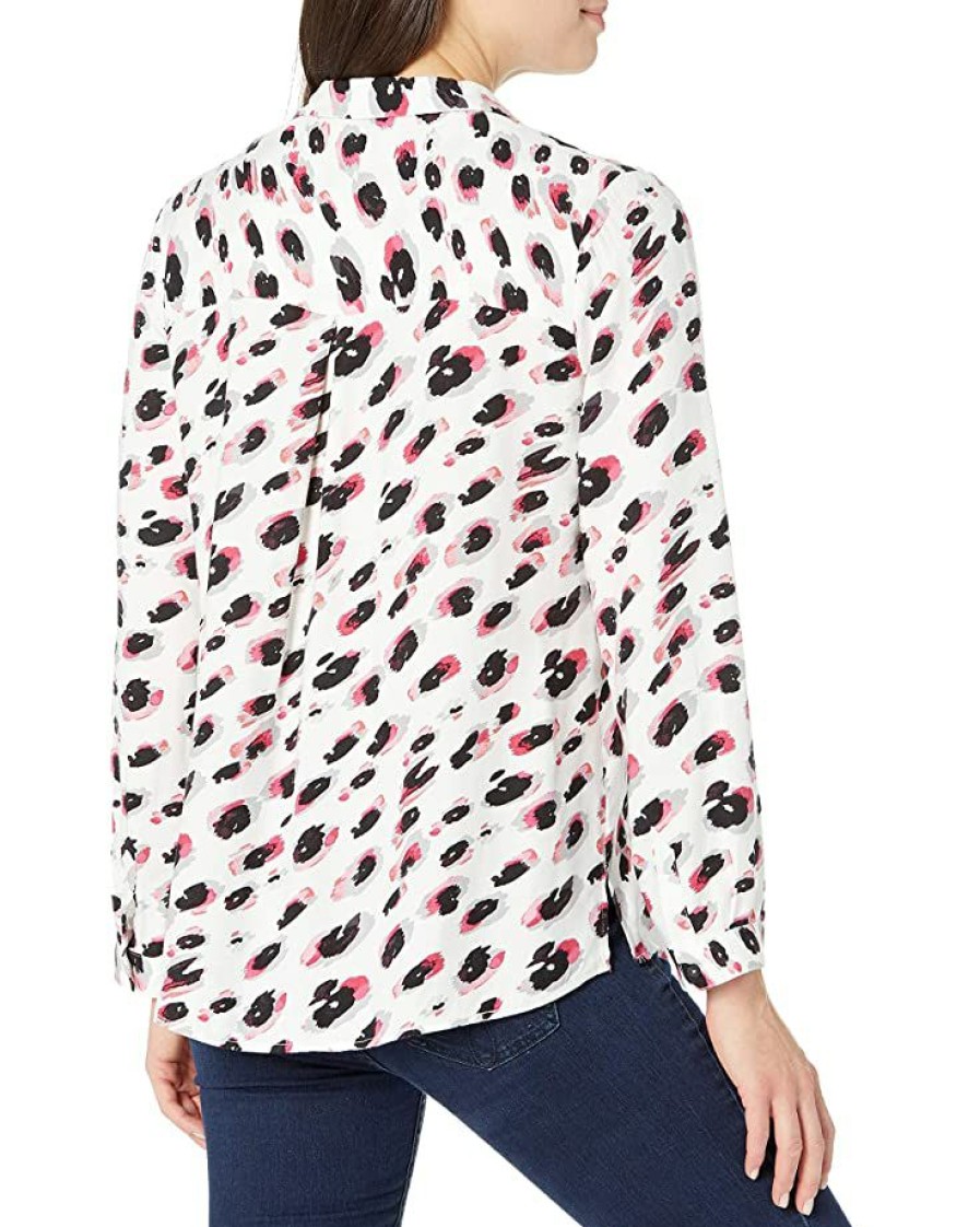 Clothing * | Shirts & Tops Nic+Zoe Women'S Spotted Shirt White Multi