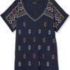 Clothing * | Shirts & Tops Nic+Zoe Women'S Links Tee Indigo Multi