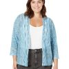 Clothing * | Nic+Zoe Sweaters Plus Size Melody Cardigan Blue Multi