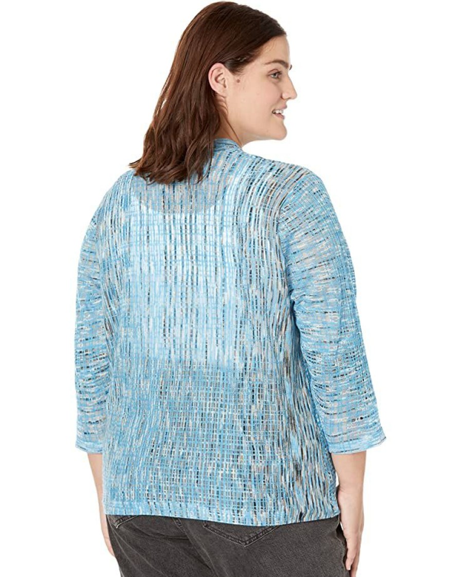 Clothing * | Nic+Zoe Sweaters Plus Size Melody Cardigan Blue Multi