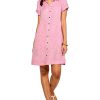 Clothing * | Nic+Zoe Dresses Drifty Linen Shirtdress Pink Mix