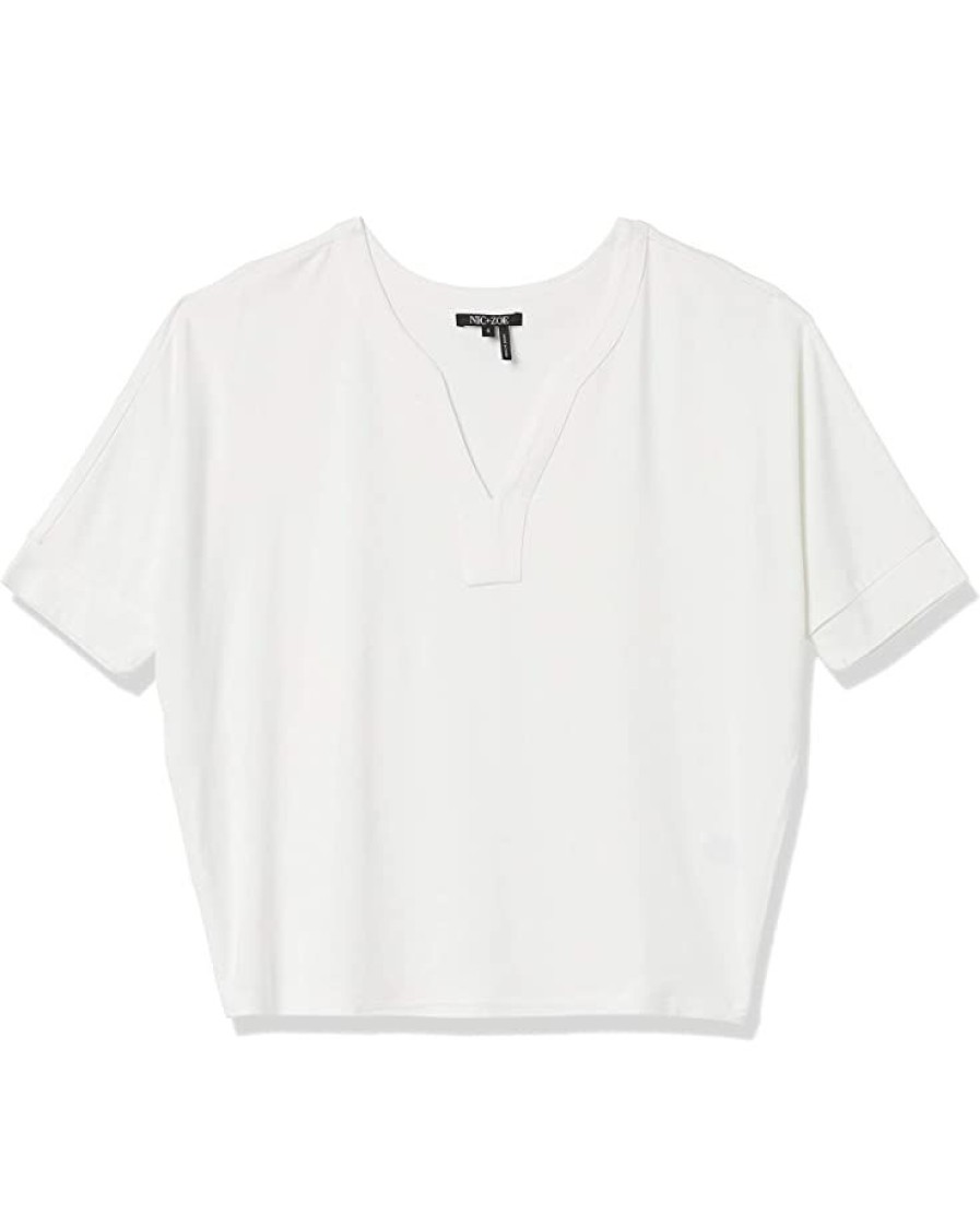 Clothing * | Shirts & Tops Nic+Zoe Women'S Eaze Top Paper White