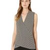 Clothing * | Nic+Zoe Shirts & Tops Striped Vital Wrap Tank Black Multi