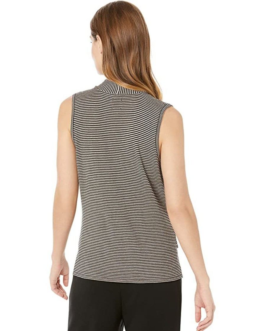 Clothing * | Nic+Zoe Shirts & Tops Striped Vital Wrap Tank Black Multi