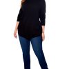 Clothing * | Nic+Zoe Sweaters Plus Size Vital Turtleneck Black Onyx