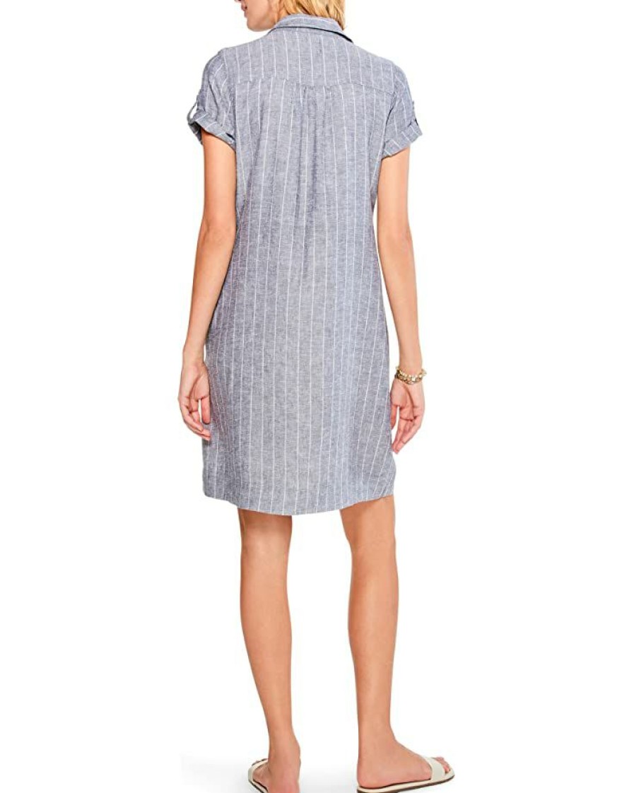 Clothing * | Nic+Zoe Dresses Central Park Shirtdress Indigo Multi