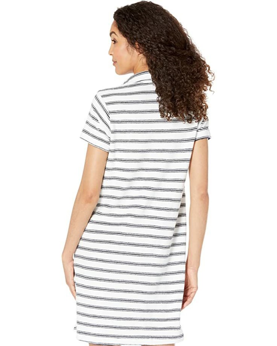 Clothing * | Nic+Zoe Dresses Striped Terry Dress White Multi