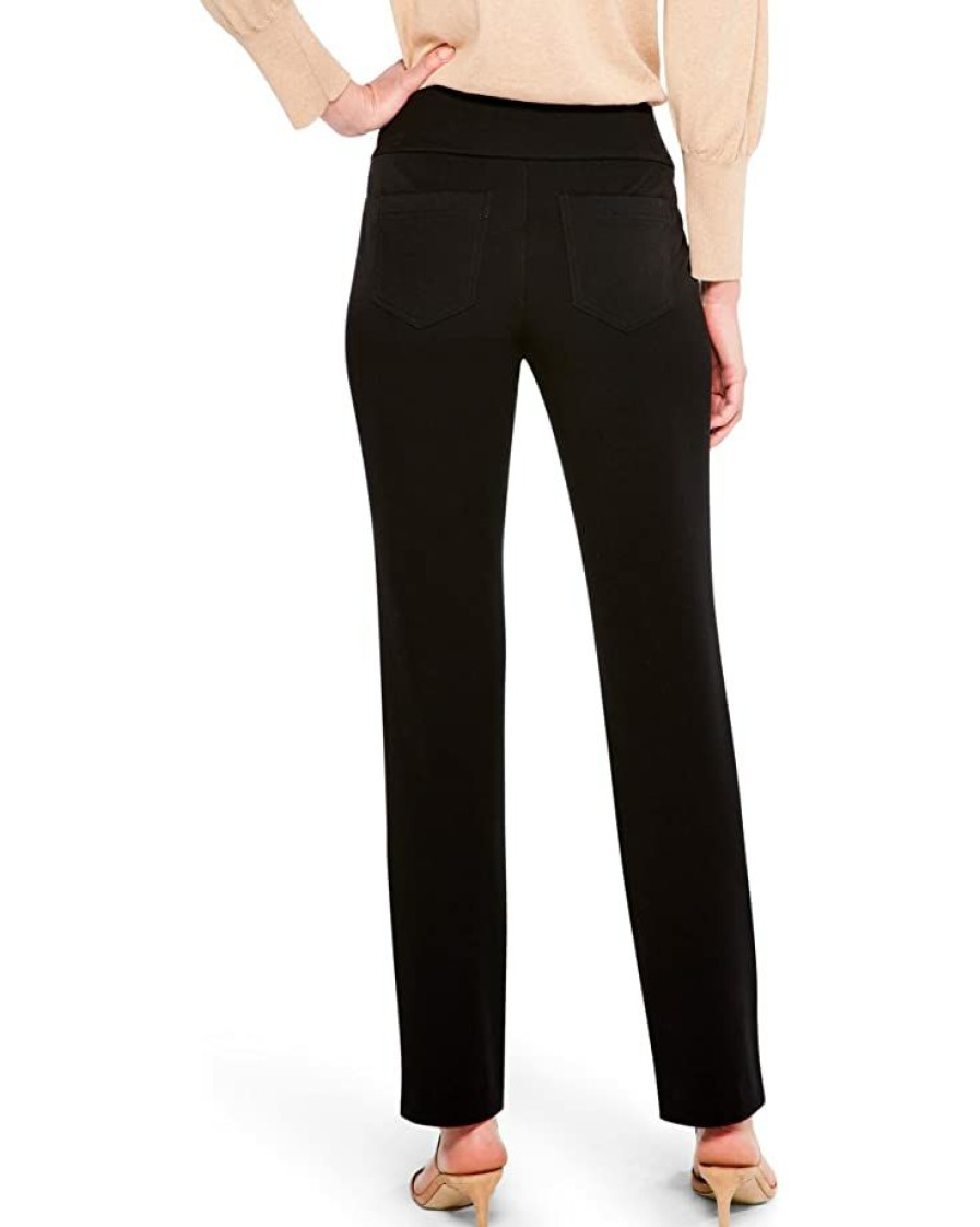 Clothing * | Nic+Zoe Pants Work It Straight Leg Trousers Black Onyx