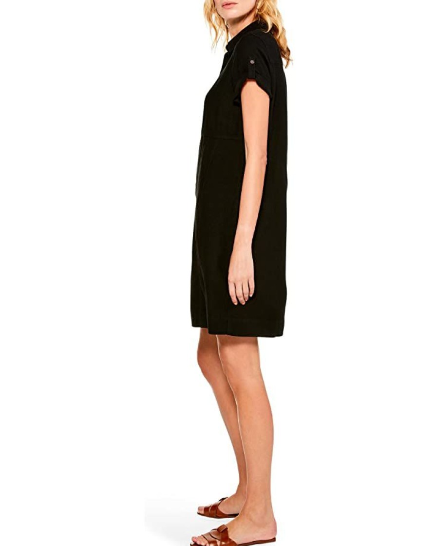 Clothing * | Nic+Zoe Dresses Rumba Shirtdress Black Onyx