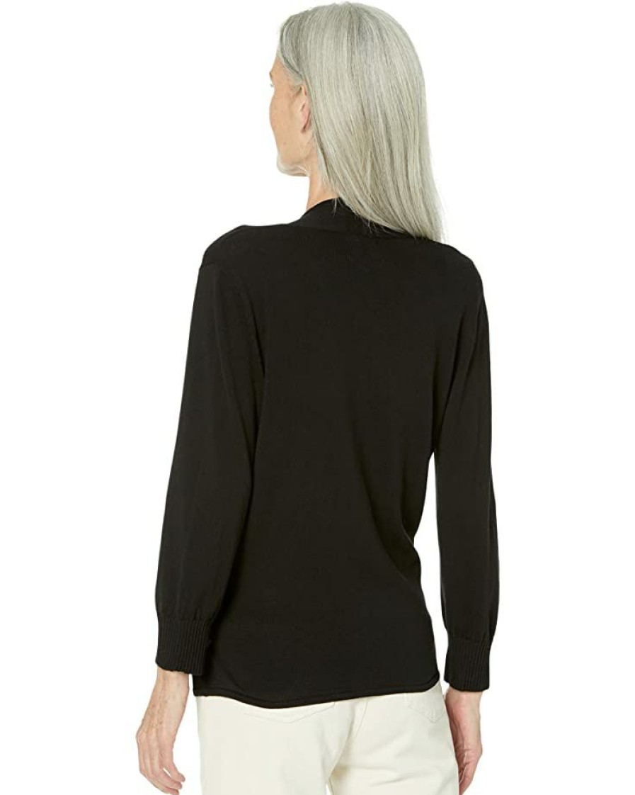 Clothing * | Nic+Zoe Sweaters Vital Wrap Sweater Black Onyx