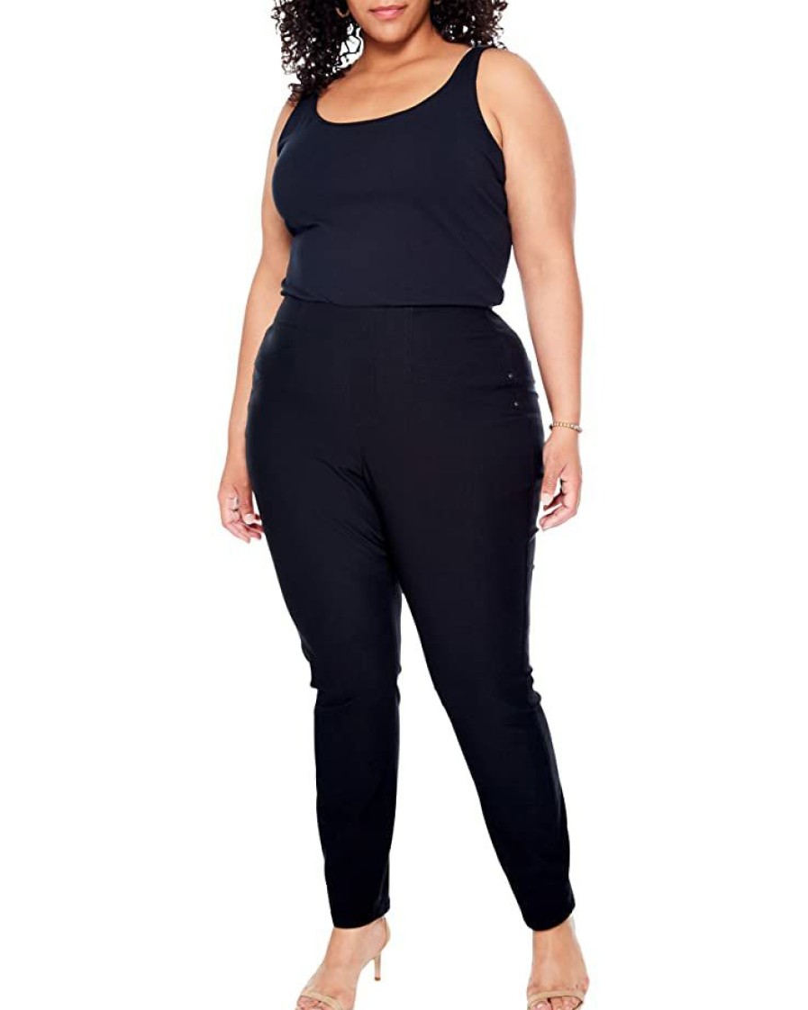 Clothing * | Nic+Zoe Plus Size Wonderstretch Jeans Black Onyx