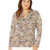 Clothing * | Nic+Zoe Shirts & Tops Plus Size Forest Spot Top Neutral Multi