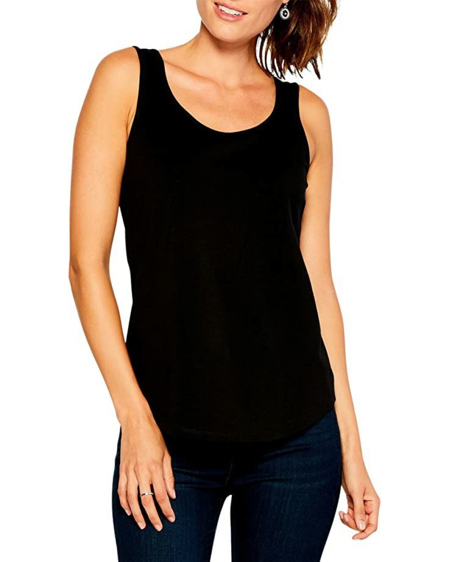 Clothing * | Nic+Zoe Shirts & Tops Petite Shirt Tail Perfect Tank Black Onyx