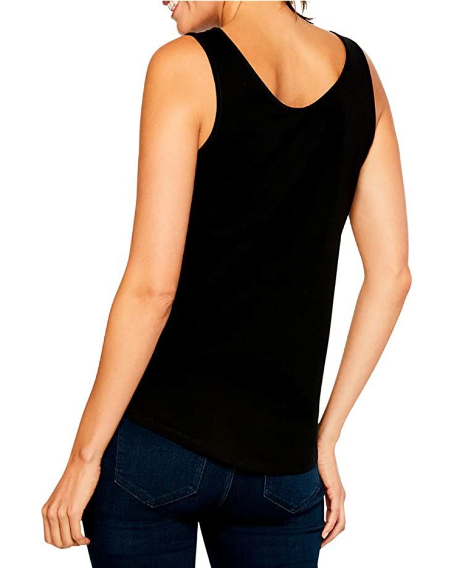 Clothing * | Nic+Zoe Shirts & Tops Petite Shirt Tail Perfect Tank Black Onyx