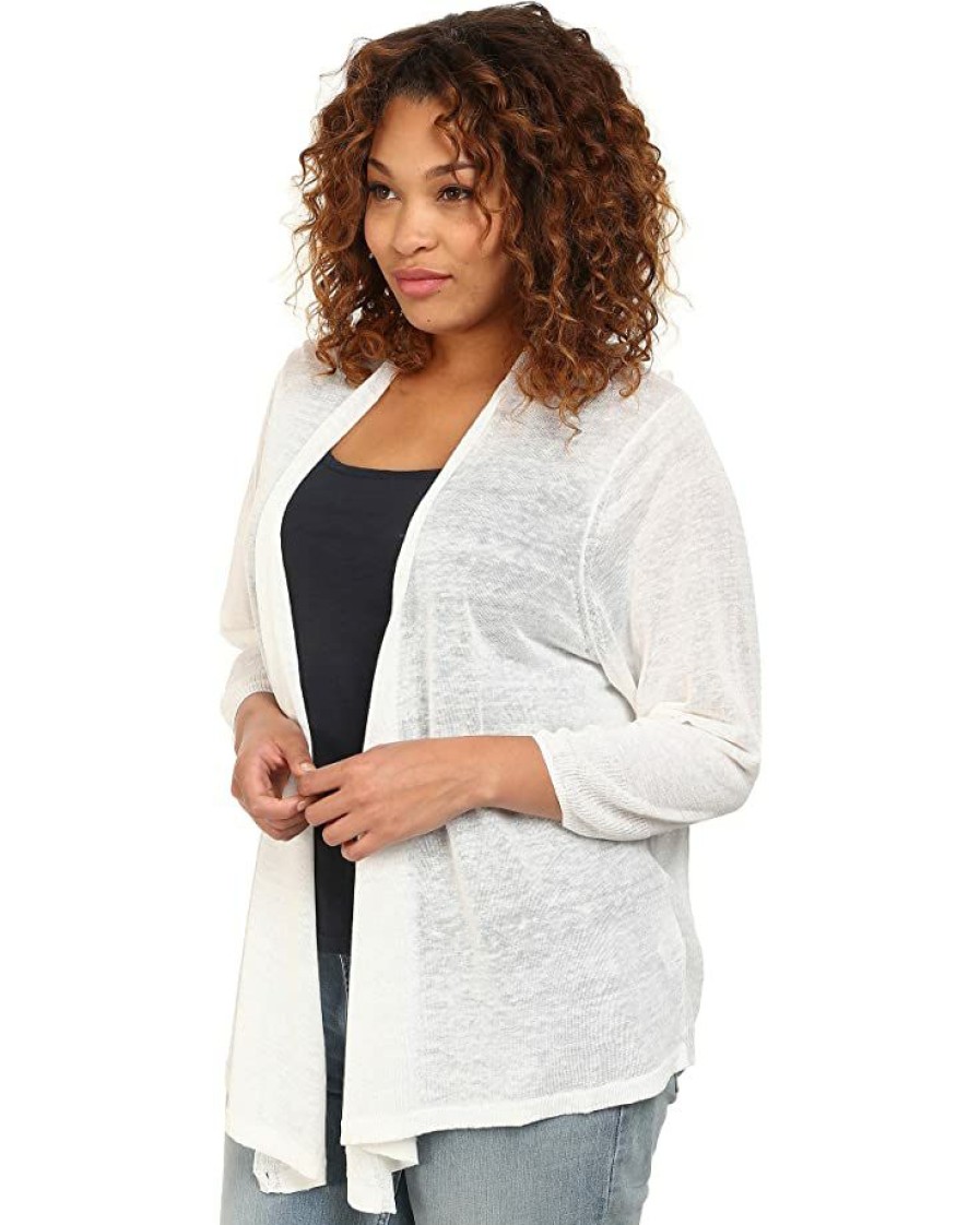 Clothing * | Nic+Zoe Sweaters Plus Size 4-Way Cardy Paper White