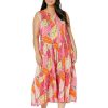 Clothing * | Nic+Zoe Dresses Plus Size Feather Leaves Dress Pink Multi