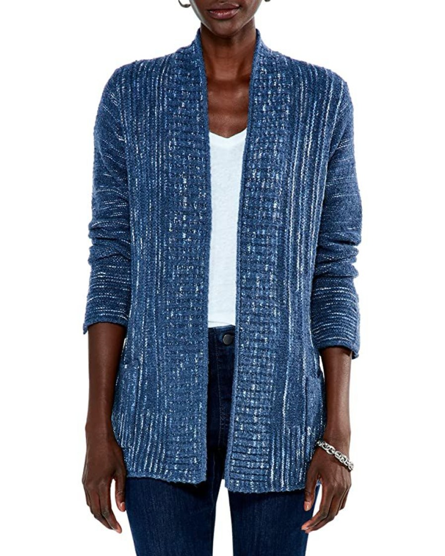 Clothing * | Nic+Zoe Sweaters Cozy Nights Cardigan Stone Blue