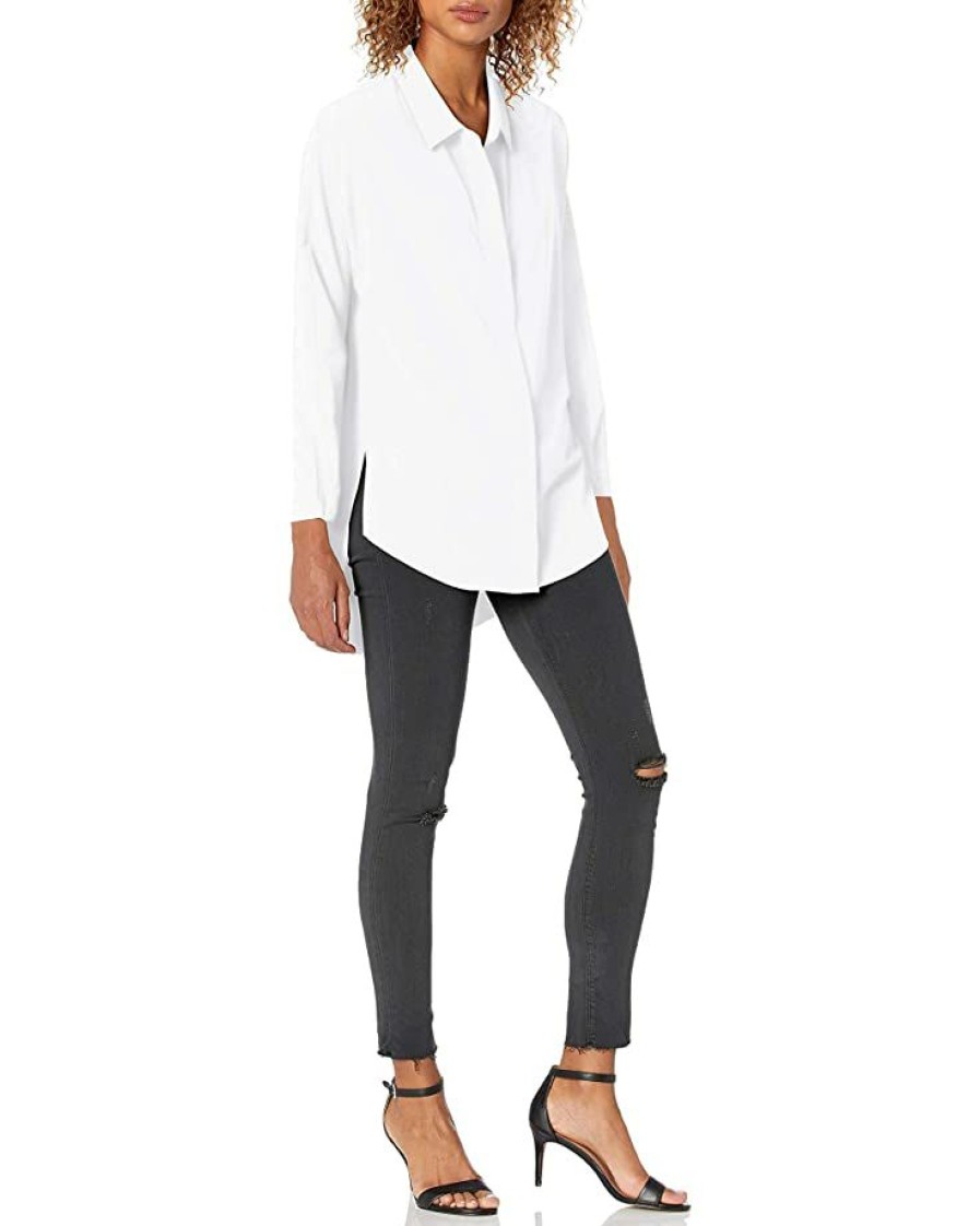 Clothing * | Shirts & Tops Nic+Zoe Women'S Tech Stretch Shirt Paper White