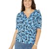 Clothing * | Nic+Zoe Shirts & Tops Coastal Vines Top Blue Multi