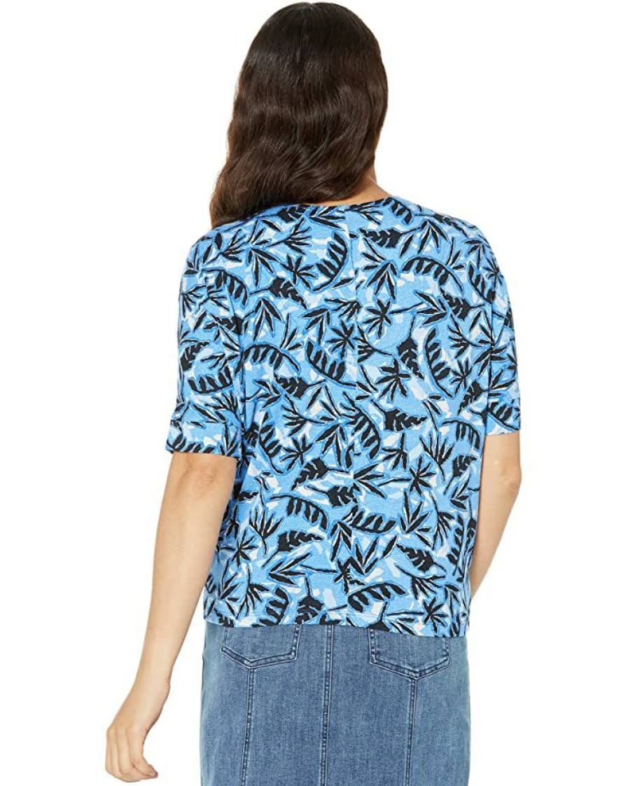 Clothing * | Nic+Zoe Shirts & Tops Coastal Vines Top Blue Multi