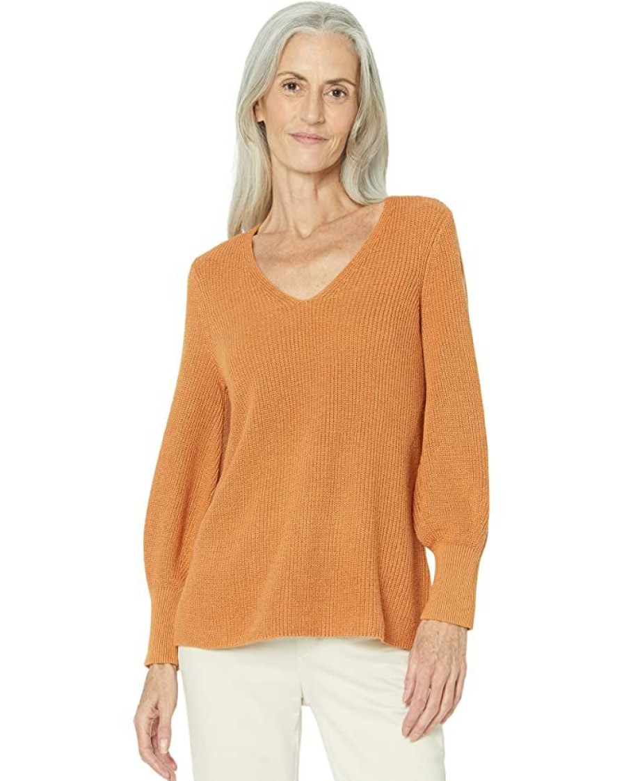 Clothing * | Nic+Zoe Sweaters Shaker Knit V-Neck Sweater