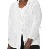 Clothing * | Coats & Outerwear Nic+Zoe Women'S Sequin Moment Blazer Paper White