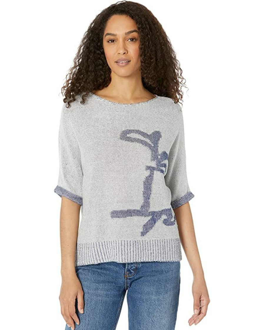 Clothing * | Nic+Zoe Sweaters Surf Lodge Sweater Blue Multi