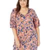 Clothing * | Nic+Zoe Dresses Plus Size Fruit Toss Dress Orange Multi