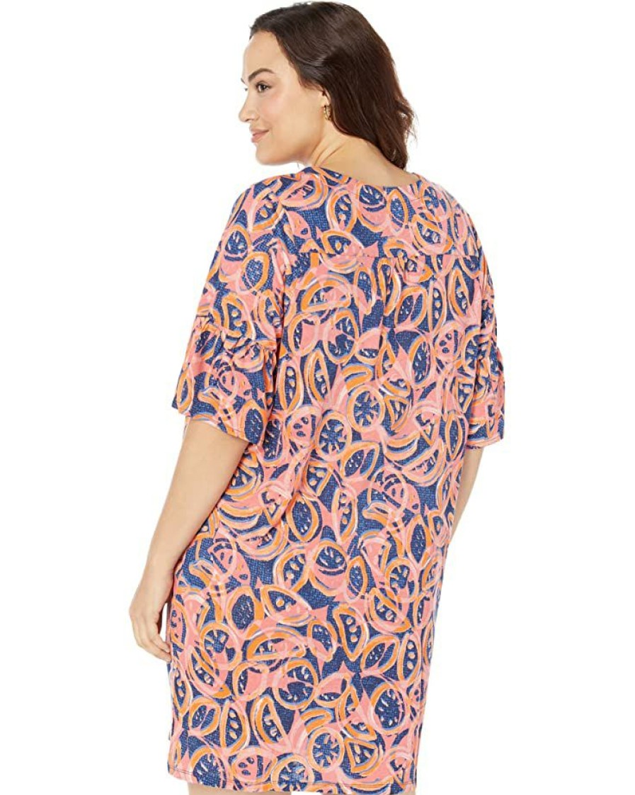 Clothing * | Nic+Zoe Dresses Plus Size Fruit Toss Dress Orange Multi