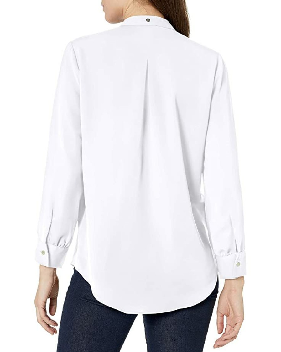 Clothing * | Shirts & Tops Nic+Zoe Women'S Spring Stud Shirt Paper White