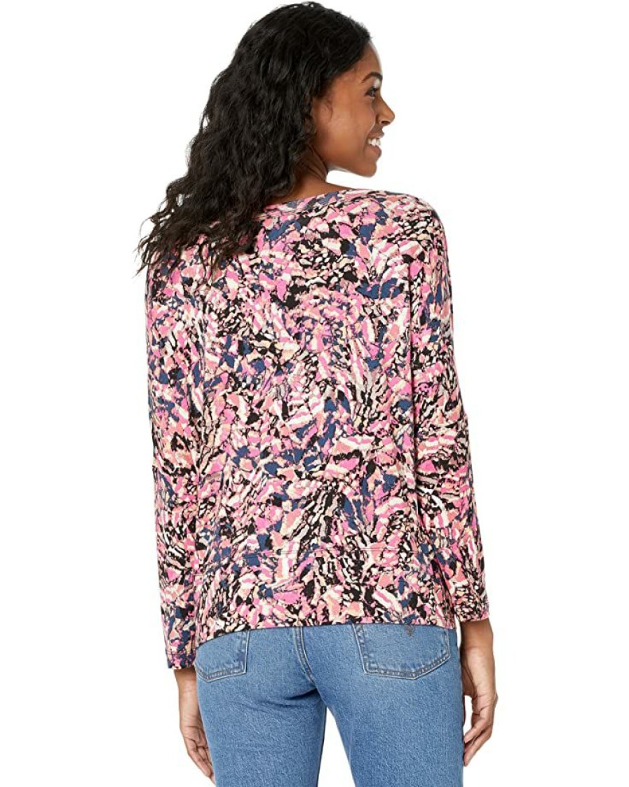 Clothing * | Nic+Zoe Shirts & Tops Petite Kaleidoscope Top Pink Multi