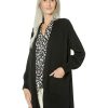 Clothing * | Nic+Zoe Sweaters Cozy Femme Cardigan Black Onyx