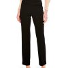 Clothing * | Nic+Zoe Pants Petite Work It Straight Leg Trousers Black Onyx