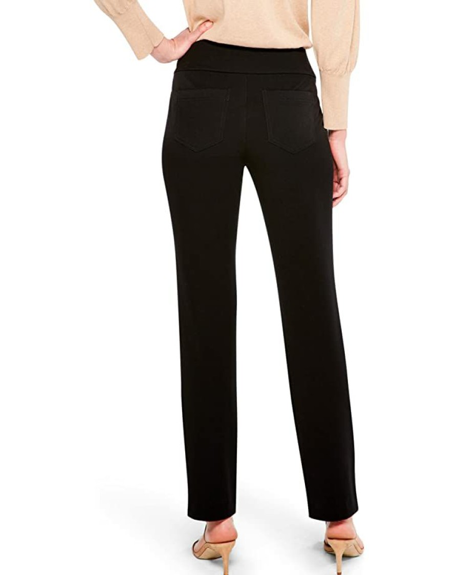 Clothing * | Nic+Zoe Pants Petite Work It Straight Leg Trousers Black Onyx